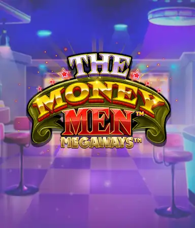 Скриншот игрового автомата The Money Men Megaways от Pragmatic Play, показывающее динамичный городской пейзаж с элементами хип-хоп культуры. В центре кадра расположены символы слота: золотые украшения, крутые автомобили и персонажи, исполняющие рэп жесты, создающие атмосферу настоящего хип-хоп выступления. Логотип игры The Money Men Megaways расположен в верхней части изображения, акцентируя тематику и стиль слота.